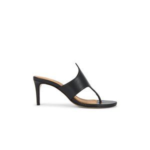 New Schutz Elena Sandal in Black leather mid heel slip on open toe